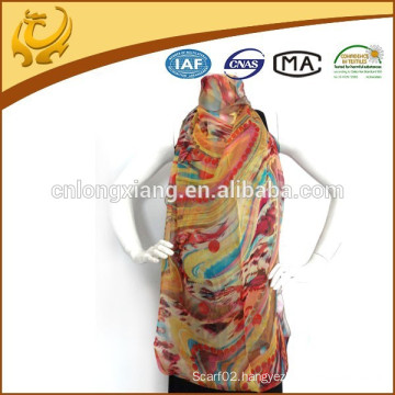 2015 new fashion style custom printed chiffon scarves